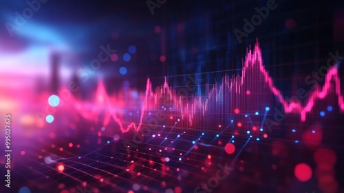 Colorful digital data visualization with bright lines and dots on a dark background, representing technology and analytics.