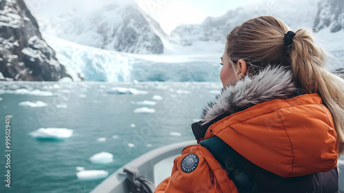 Woman Admires the Beauty of...