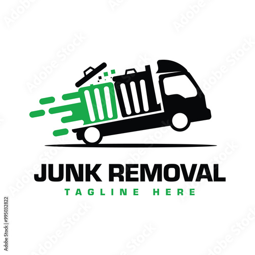 Junk removal logo design template. Suitable for Recycling or trash removal business.
