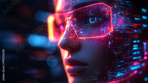 Artificial Intelligence and Virtual Reality concept.  