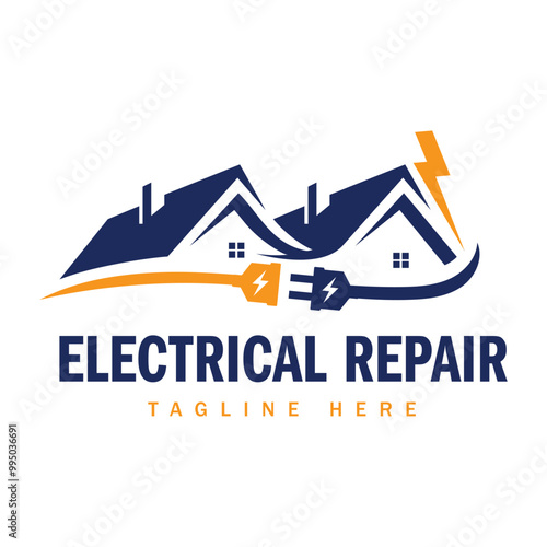 House electrical repair logo template.