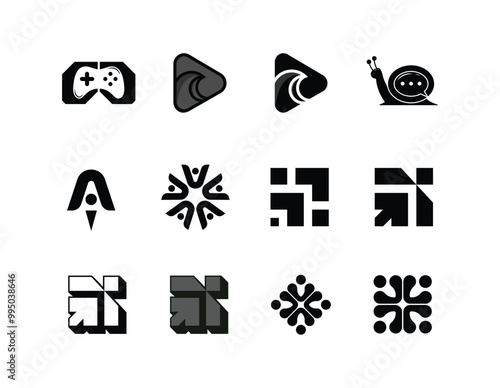 Branding icon set. Containing marketing, product, brand value, design, logo, brand development, social media, advertising and loyal customers icons. Solid icon