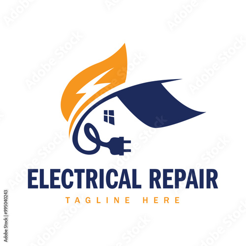House electrical repair logo template.