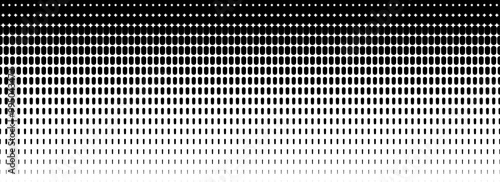 Dotted halftone gradient texture. Fading oval dot background. Repeated dots gradation pattern background. Black vanishing comic pop art overlay backdrop. Halftone raster effect wallpaper. Vector