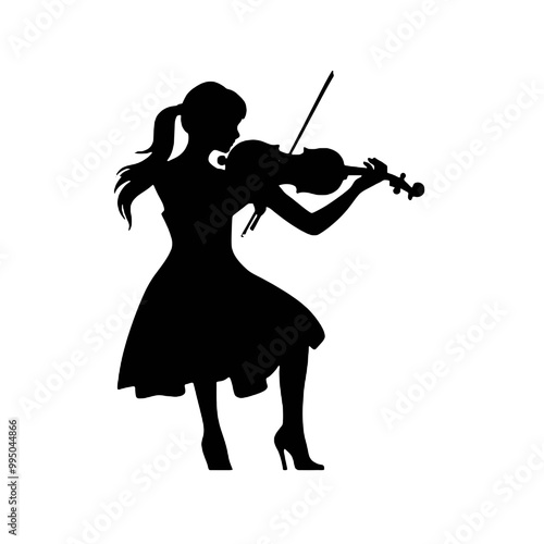 Violin Player Silhouette – Perfect for Posters, Icons, and Logos