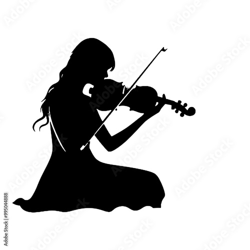 Violin Player Silhouette – Perfect for Posters, Icons, and Logos