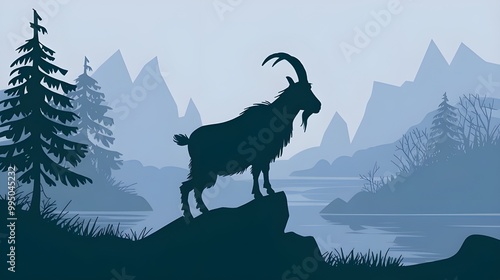 Wallpaper Mural silhouette of a goat Torontodigital.ca