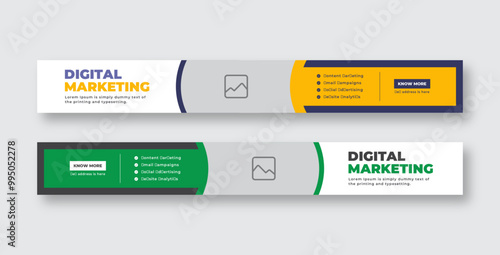 Digital marketing large web banner, social cover template, Horizontal web banner or corporate business banner template