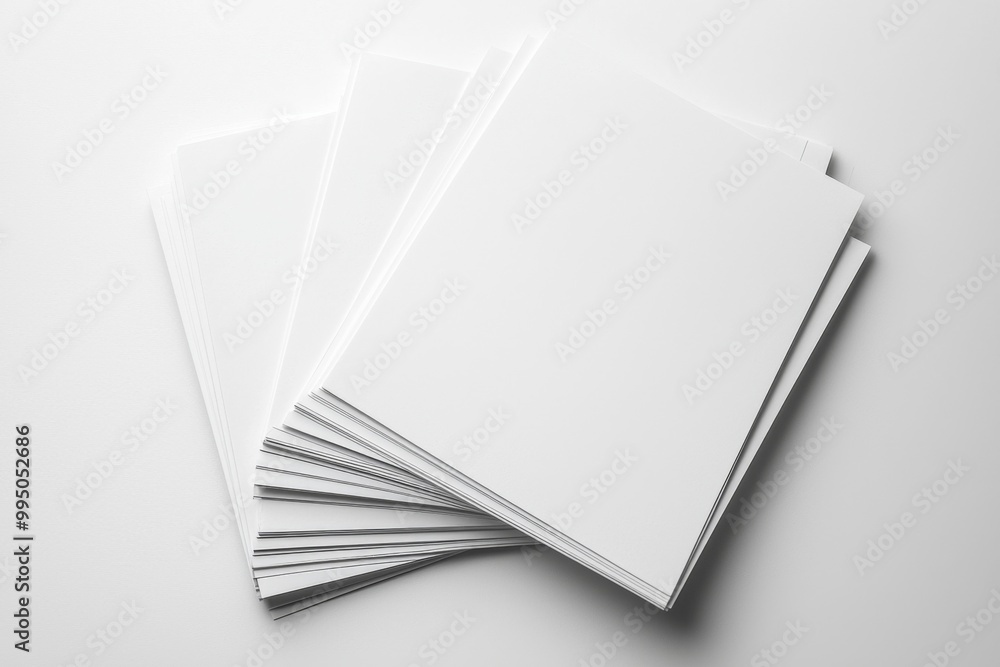 Blank A4 Stacked Paper Mockup isolated created with Generative AI Blank A4 Stacked Paper Mockup isolated created with Generative AI