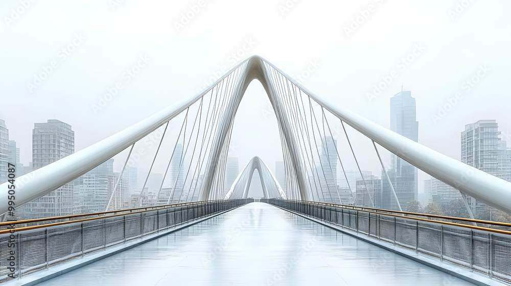 Fototapeta premium Modern Bridge Architecture in a Cityscape