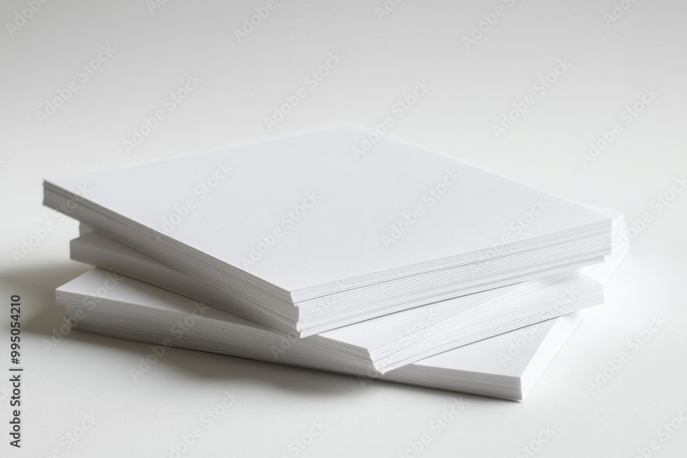 Blank A4 Stacked Paper Mockup isolated created with Generative AI Blank A4 Stacked Paper Mockup isolated created with Generative AI