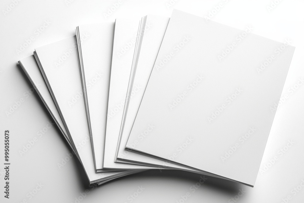 Blank A4 Stacked Paper Mockup isolated created with Generative AI Blank A4 Stacked Paper Mockup isolated created with Generative AI