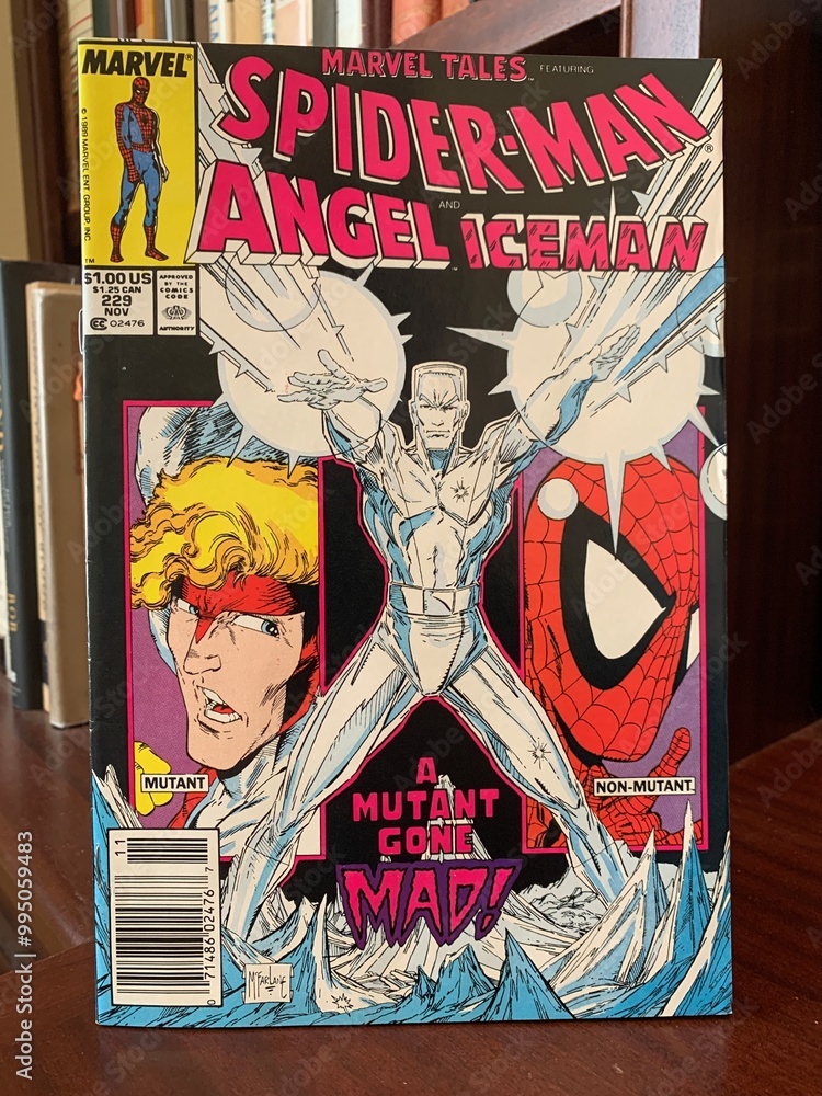 Naklejka premium Seattle, WA, USA September 25, 2024 Spiderman and Angel Iceman