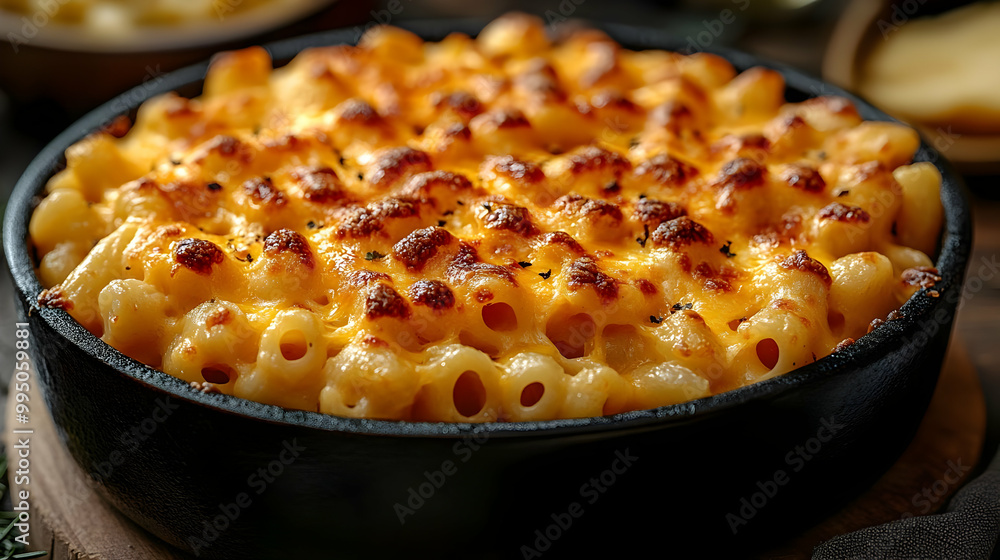 Gooey, Cheesy Macaroni and Cheese in a Cast Iron Skillet Gooey, Cheesy Macaroni and Cheese in a Cast Iron Skillet