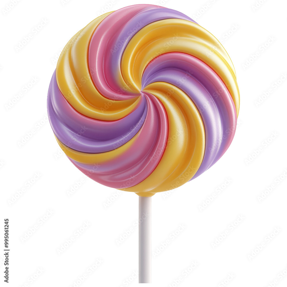 Colorful swirl lollipop on white background Colorful swirl lollipop on white background