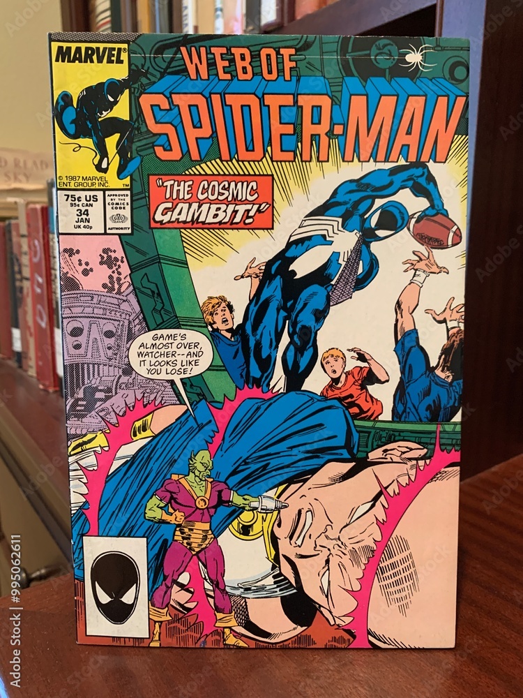 Naklejka premium Seattle, WA, USA September 25, 2024 Web of Spiderman 34 