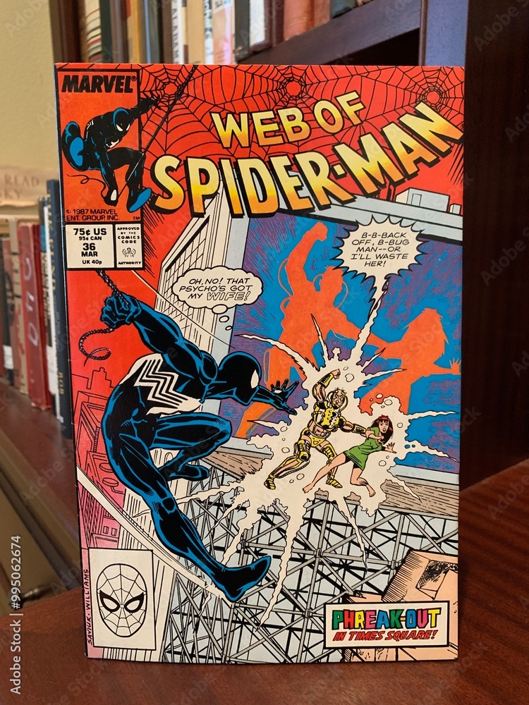 Naklejka premium Seattle, WA, USA September 25, 2024 Web of Spiderman 36