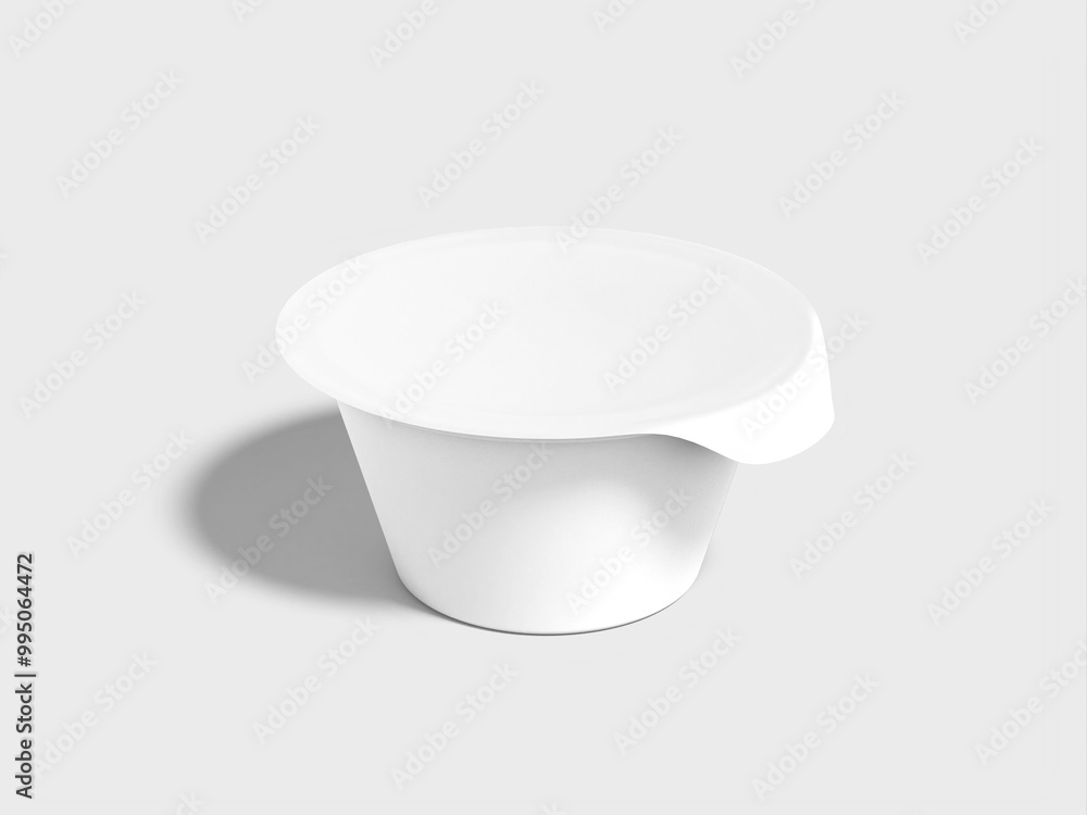 Realistic White Blank Plastic Pudding Cup Packaging Mockup 3D Isolated Realistic White Blank Plastic Pudding Cup Packaging Mockup 3D Isolated