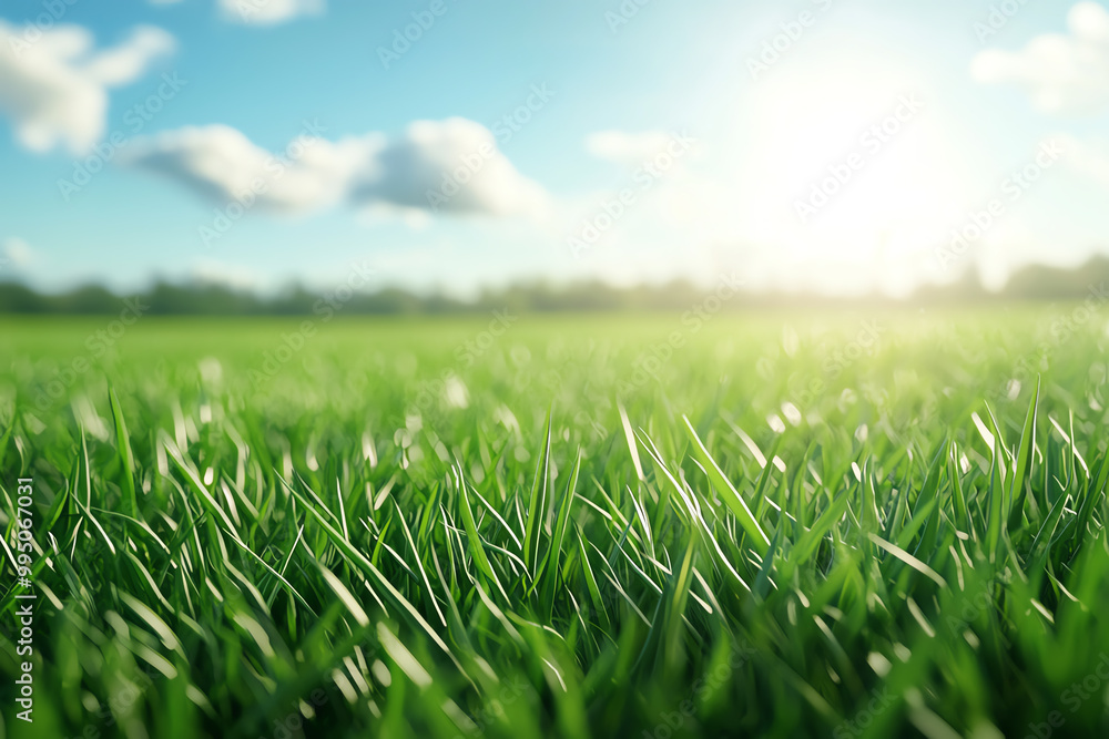 Grassland eco system, sustainable grazing management, 3D illustration Grassland eco system, sustainable grazing management, 3D illustration