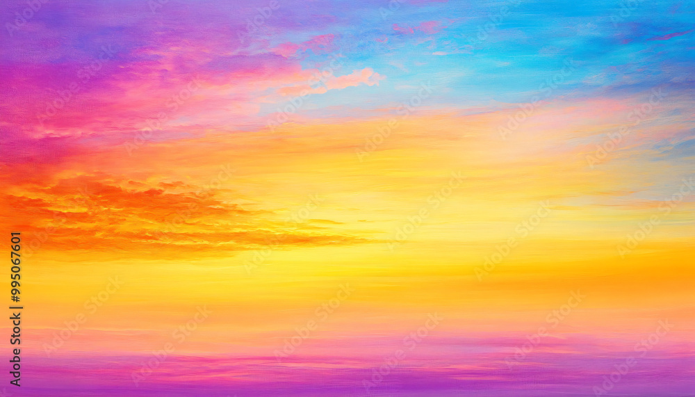 A dreamy sky transitioning from a golden sunset to a full spectrum of rainbow colors, giving off a vibrant yet calming feel A dreamy sky transitioning from a golden sunset to a full spectrum of rainbow colors, giving off a vibrant yet calming feel