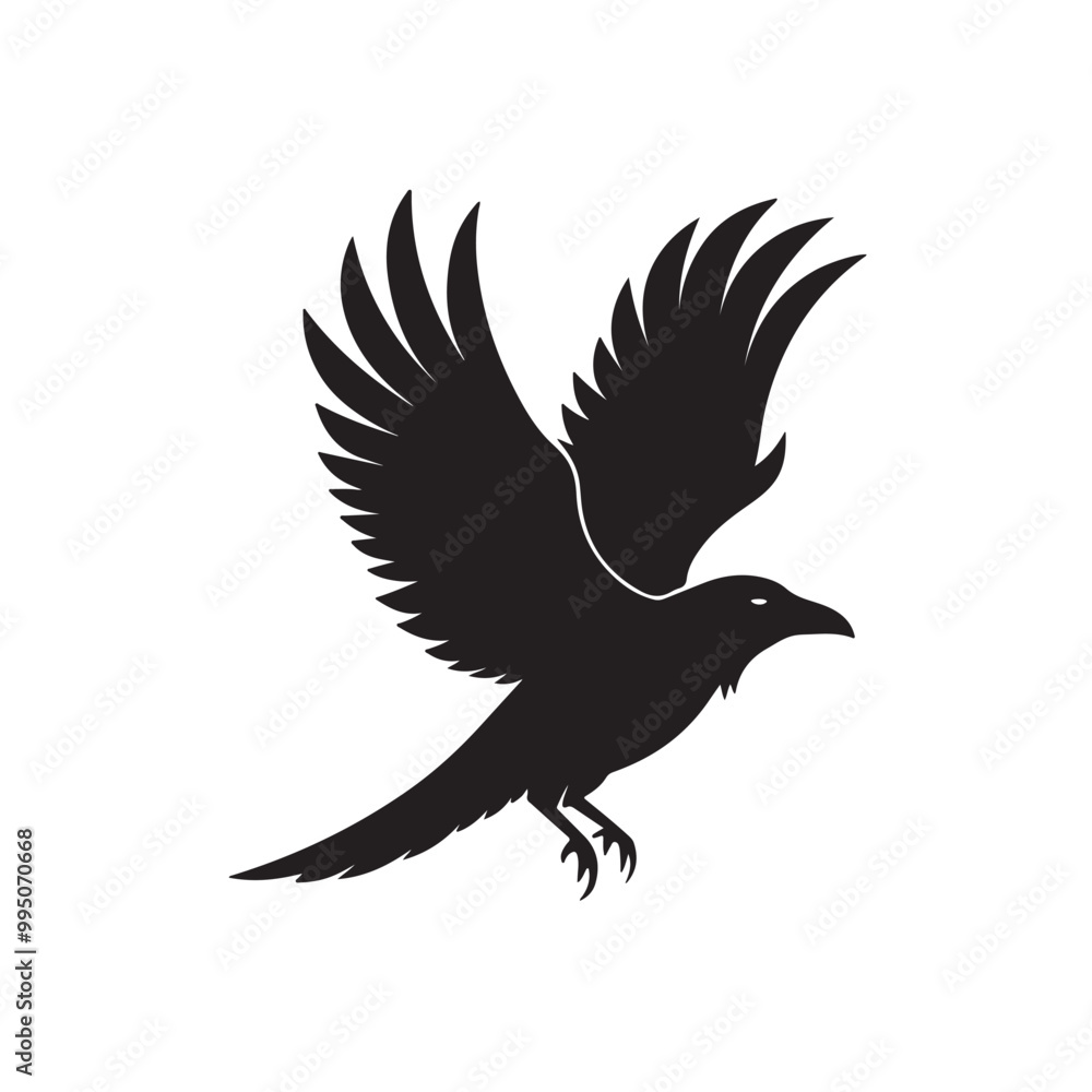 Fototapeta premium A striking silhouette of a crow