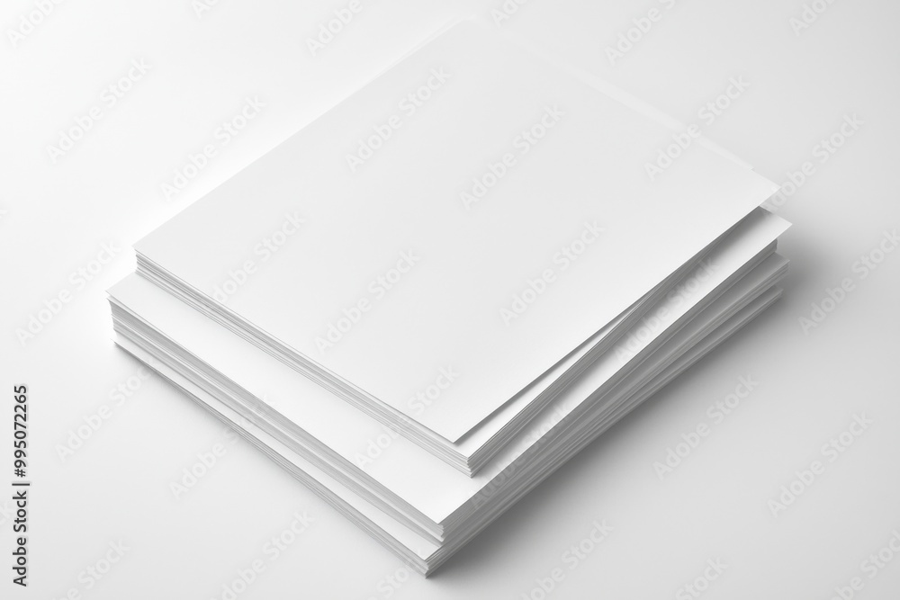 Blank A4 Stacked Paper Mockup isolated created with Generative AI Blank A4 Stacked Paper Mockup isolated created with Generative AI