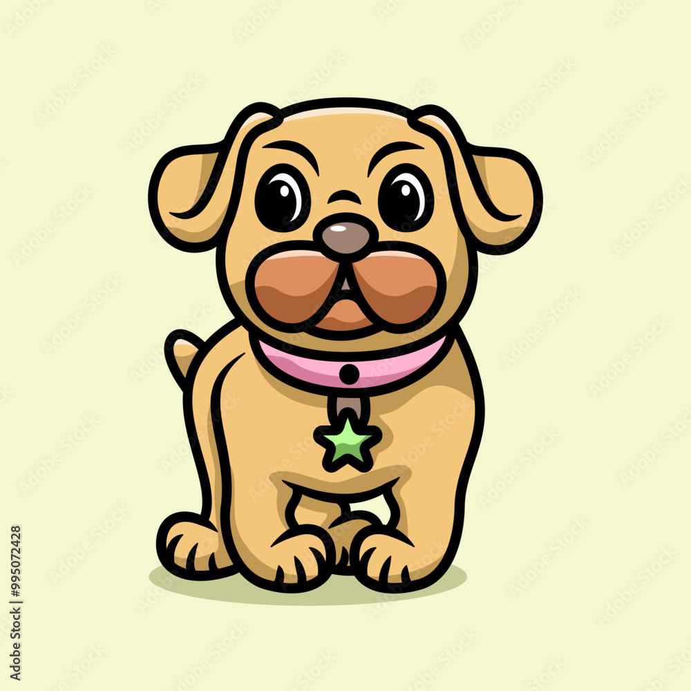 cute pug dog stand up cartoon illustration vector cute pug dog stand up cartoon illustration vector