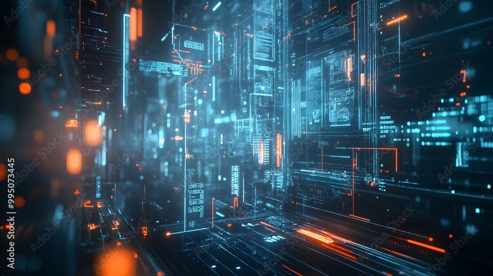 Fototapeta premium abstract futuristic fade computer technology business background. 