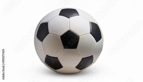 Classic Black and White Soccer Ball Isolated on White Background