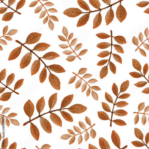 autum leaves seamless pattern