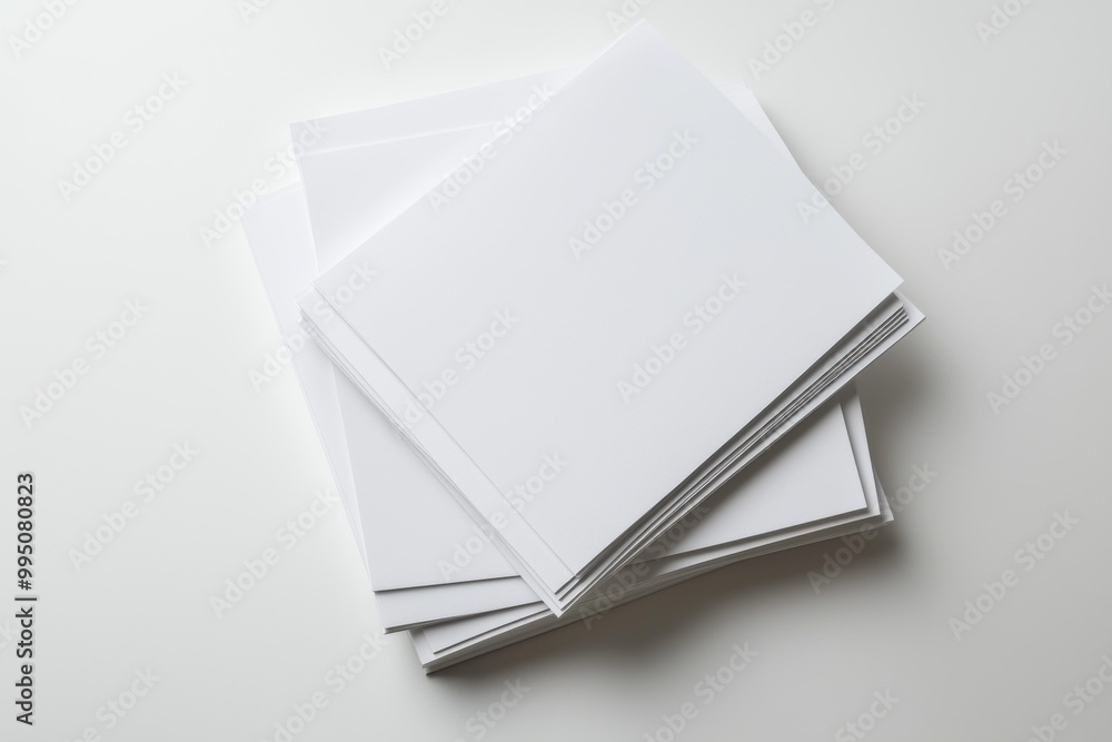 Blank A4 Stacked Paper Mockup isolated created with Generative AI Blank A4 Stacked Paper Mockup isolated created with Generative AI