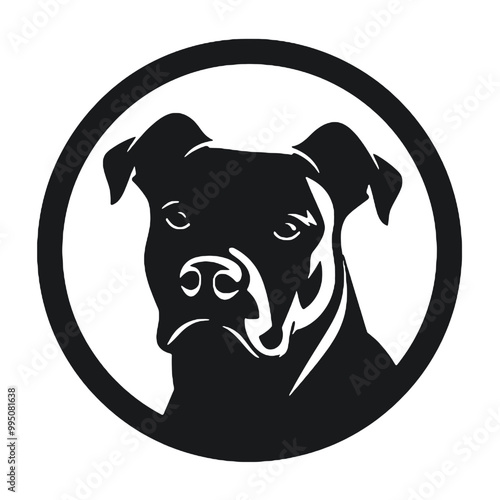 American Staffordshire Terrier Silhouette – Vector Art for Logos, Tattoos, and Custom Branding on Transparent Background photo