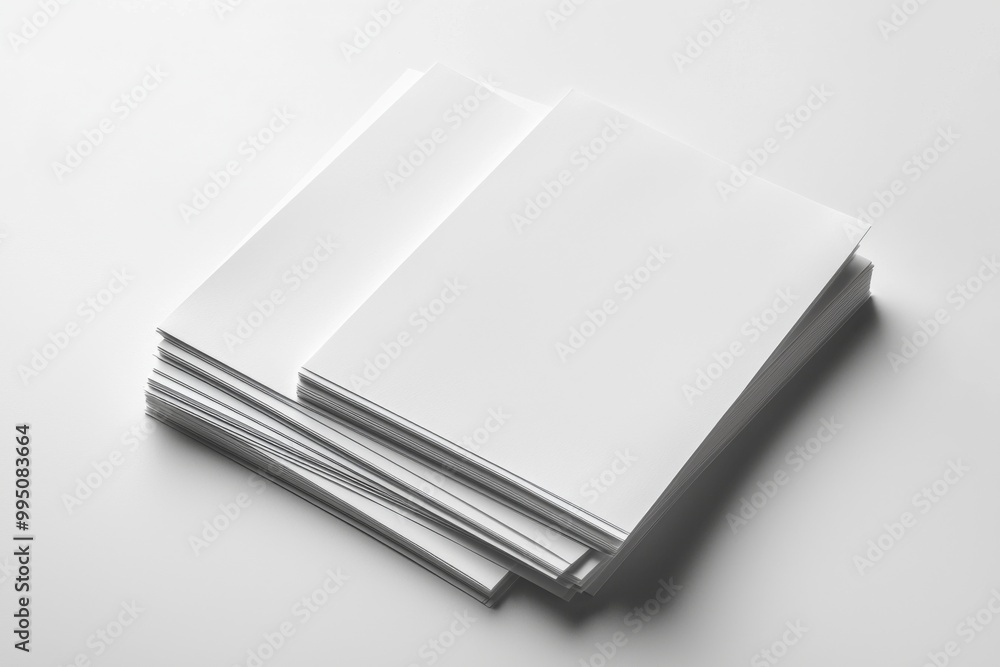 Blank A4 Stacked Paper Mockup isolated created with Generative AI Blank A4 Stacked Paper Mockup isolated created with Generative AI
