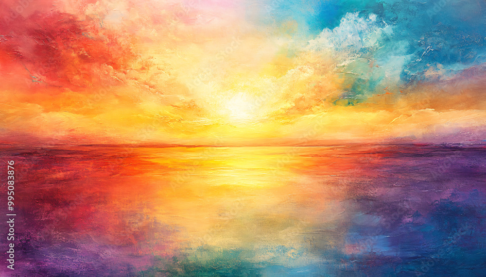 A dreamy sky transitioning from a golden sunset to a full spectrum of rainbow colors, giving off a vibrant yet calming feel A dreamy sky transitioning from a golden sunset to a full spectrum of rainbow colors, giving off a vibrant yet calming feel
