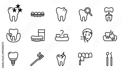 set of tooth medical icons. vector