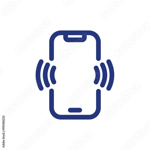 Smartphone icon in blue bold outline style