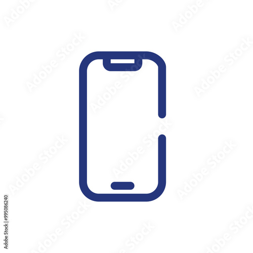 Smartphone icon in blue bold outline style