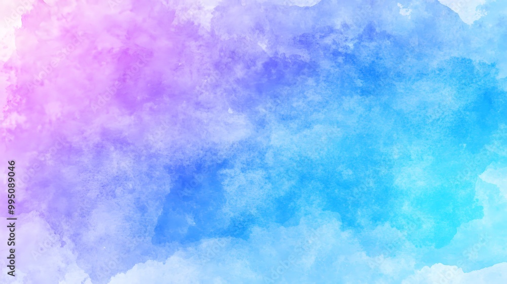 Abstract Watercolor Background with Blue Pink and White Clouds Abstract Watercolor Background with Blue Pink and White Clouds