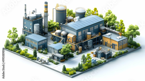 Industrial Complex with Gre...