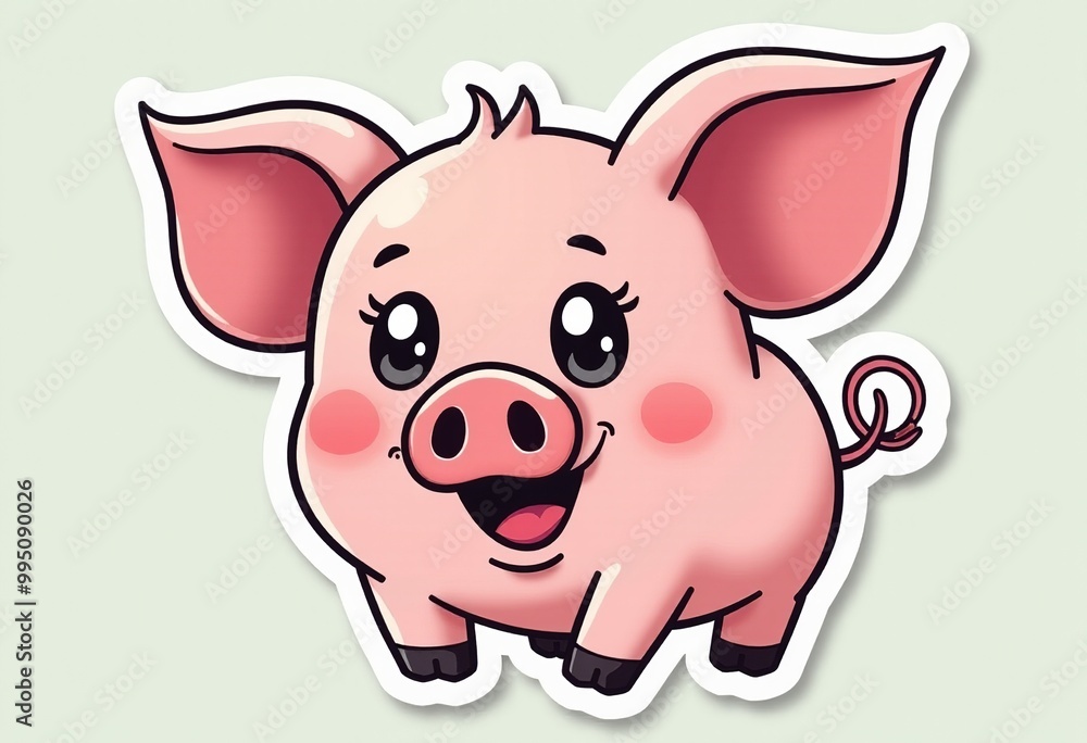 Smiling Pig Stickers: Brighten Up Your Day with These Cheery Stickers Smiling Pig Stickers: Brighten Up Your Day with These Cheery Stickers