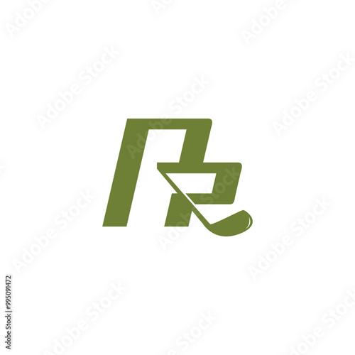 Letters R and P With Golf Club