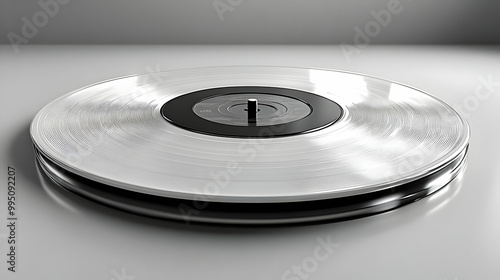 Silver Vinyl Record with Black Label