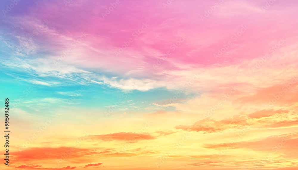 A dreamy sky transitioning from a golden sunset to a full spectrum of rainbow colors, giving off a vibrant yet calming feel A dreamy sky transitioning from a golden sunset to a full spectrum of rainbow colors, giving off a vibrant yet calming feel