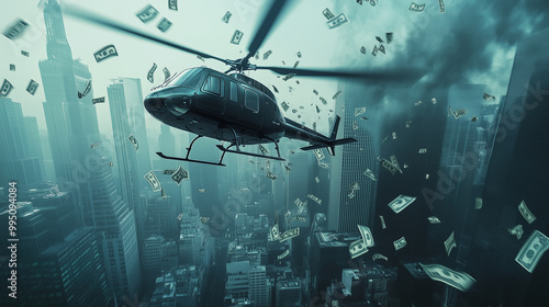 Wallpaper Mural Top View of Dollar Rain the helicopter drop Torontodigital.ca