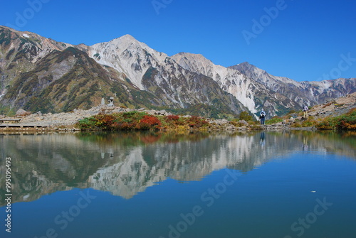 八方池と白馬三山