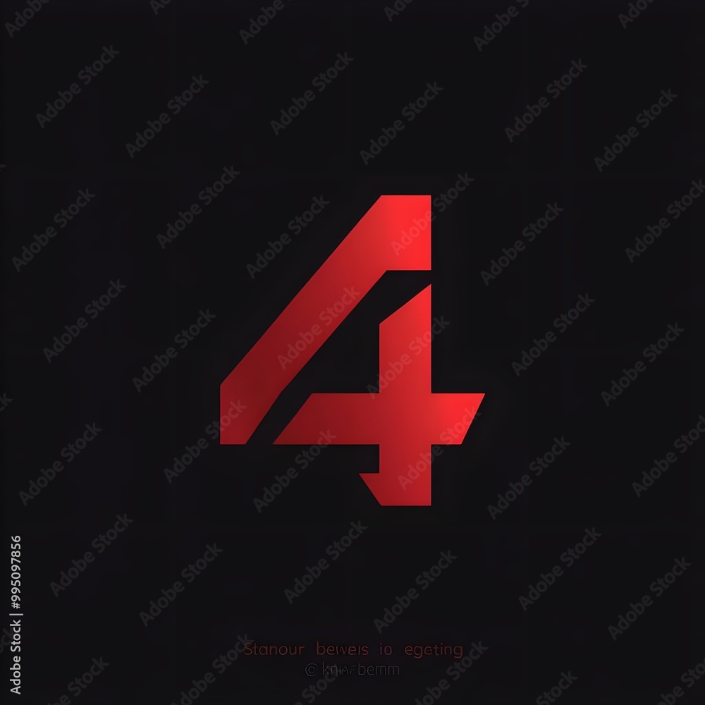 Obraz premium four logo, 4 shaped logo icon, the number 4-shaped logo: symbolizing strength in design