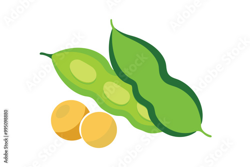 Soybean pods vector illustration