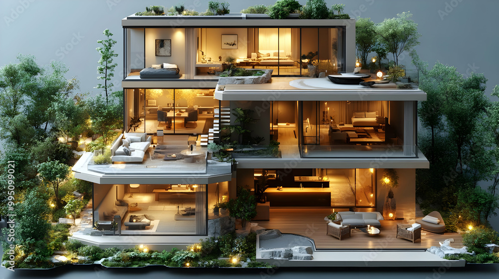 Modern House Design with Stunning Views & Lush Greenery Modern House Design with Stunning Views & Lush Greenery