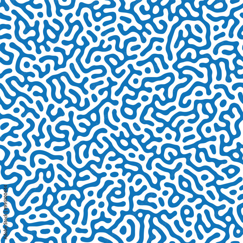 Fototapeta premium Seamless vector pattern with organic looking brain coral maze, Turing pattern for fabric