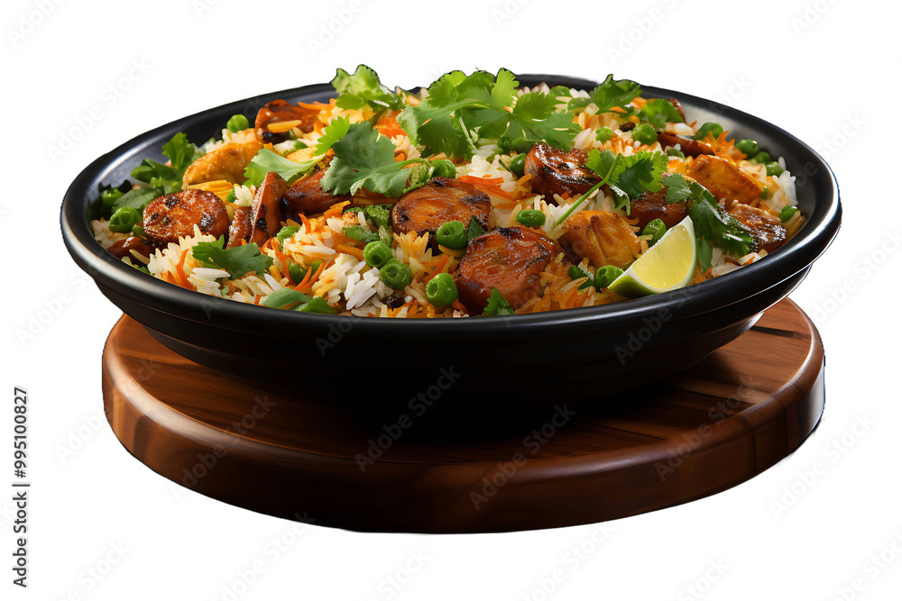 Yummy and delicious biryani keeps isolated on transparent background Yummy and delicious biryani keeps isolated on transparent background